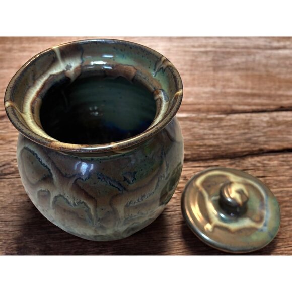 Martindale Art Pottery Creamer and Honey Pot Lidded Sugar Signed - Picture 12 of 16